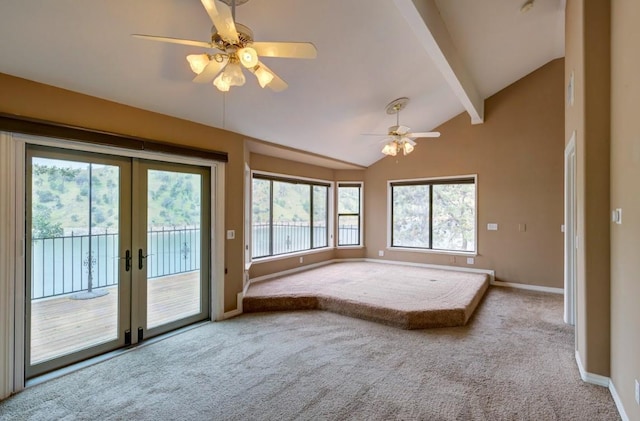 27415 Sky Harbour Rd, Friant, CA 93626 - unfurnished bedroom with carpet floors, access to outside, french doors, and ceiling fan