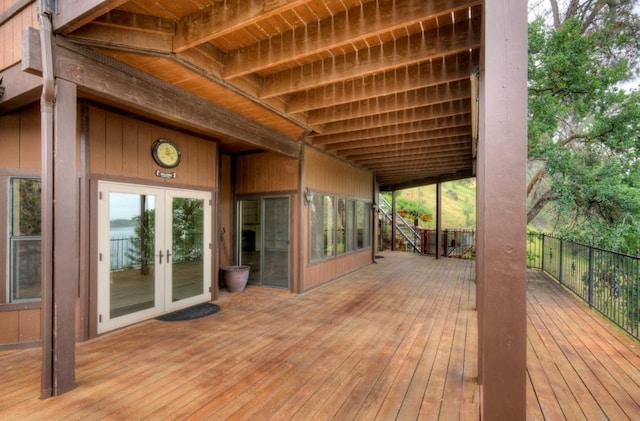 27415 Sky Harbour Rd, Friant, CA 93626 - wooden deck featuring french doors