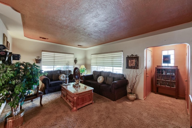 43125 Rd 80, Dinuba, CA 93618 - carpeted living area with a textured ceiling and plenty of natural light