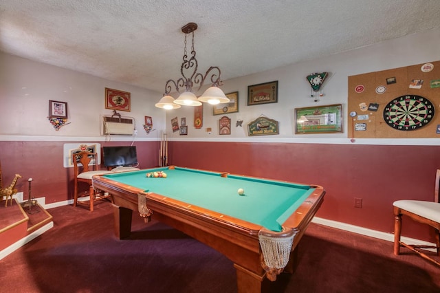 43125 Rd 80, Dinuba, CA 93618 - recreation room featuring carpet, billiards, and a textured ceiling