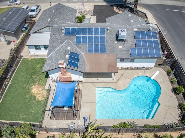 1580 Armstrong Ave, Clovis, CA 93611 - aerial view of property and surrounding area with a pool area