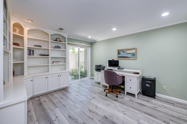 5039 N Van Ness Blvd, Fresno, CA 93711 - office space featuring light wood finished floors, crown molding, and recessed lighting