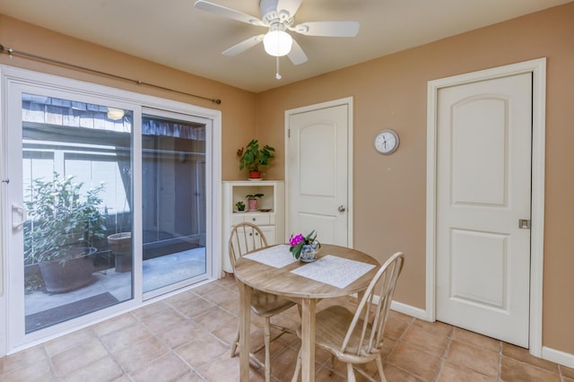 5039 N Van Ness Blvd, Fresno, CA 93711 - dining room with ceiling fan and baseboards