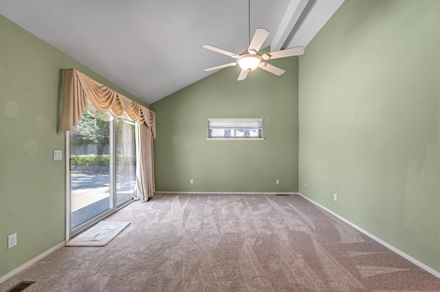 3547 W Locust Ave, Fresno, CA 93711 - carpeted empty room featuring lofted ceiling and a ceiling fan