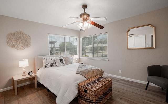 1711 W Weldon, Fresno, CA 93705 - bedroom with wood finished floors and ceiling fan