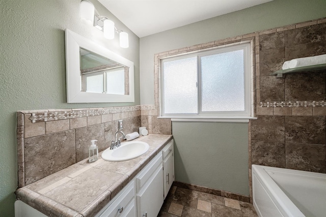 1711 W Weldon, Fresno, CA 93705 - full bath with vanity and stone tile floors