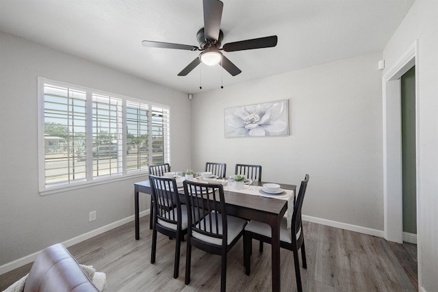 1711 W Weldon, Fresno, CA 93705 - dining area featuring wood finished floors and a ceiling fan