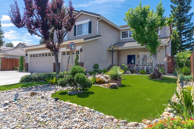 2518 Keats Ave, Fresno, CA 93611 - view of front of house featuring concrete driveway, stucco siding, and a tiled roof