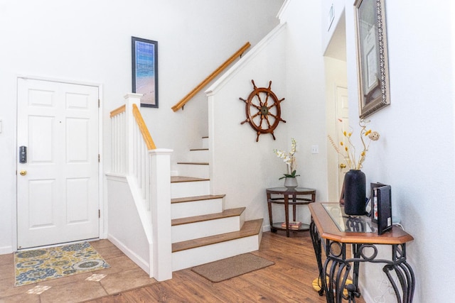 2518 Keats Ave, Fresno, CA 93611 - foyer with stairway and wood finished floors