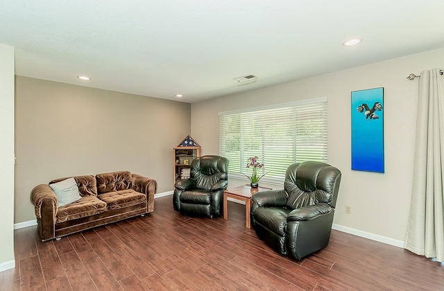 11851 Waverly Rd, Madera, CA 93636 - living area with dark wood-type flooring and recessed lighting