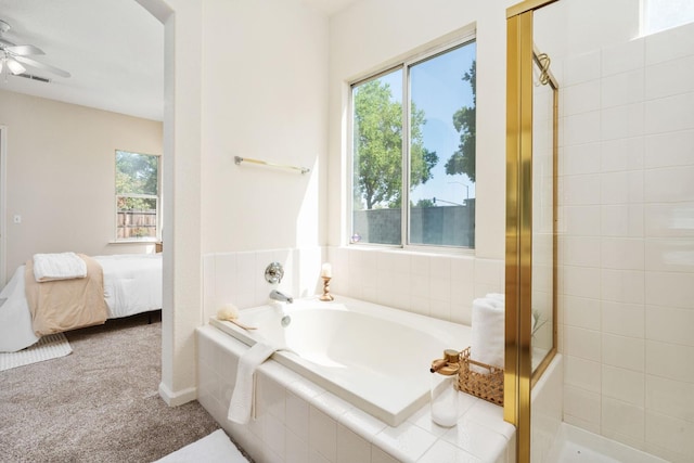 9416 N Jade Ave, Fresno, CA 93720 - full bath with a bath, plenty of natural light, and tiled shower