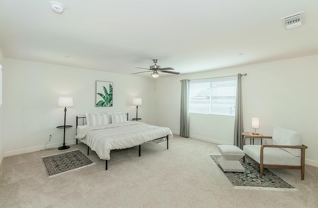 463 Mesa Dr S, Madera, CA 93636 - bedroom with light carpet and a ceiling fan