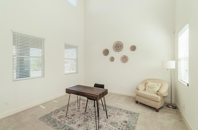 463 Mesa Dr S, Madera, CA 93636 - office featuring light carpet and a towering ceiling
