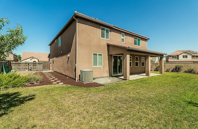 463 Mesa Dr S, Madera, CA 93636 - rear view of house with a patio area, a fenced backyard, and stucco siding