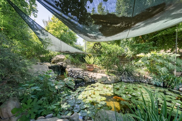 6328 N Benedict Ave, Fresno, CA 93711 - view of yard with a small pond