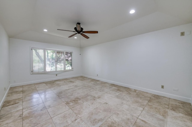6328 N Benedict Ave, Fresno, CA 93711 - empty room with ceiling fan, recessed lighting, and light tile patterned floors