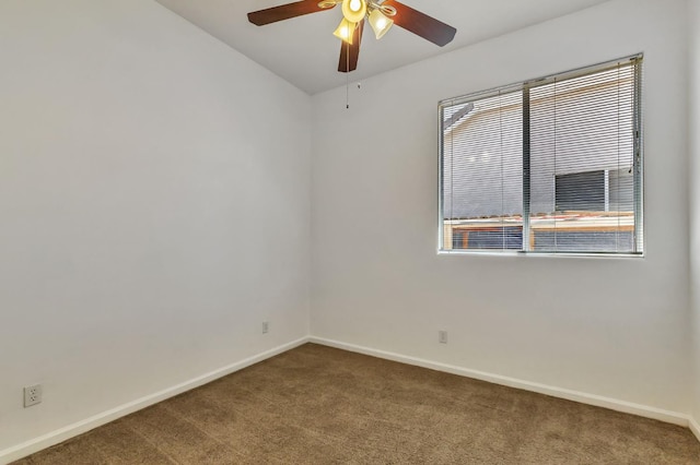 5613 W Bluff Ave, Fresno, CA 93722 - spare room featuring carpet, ceiling fan, and lofted ceiling