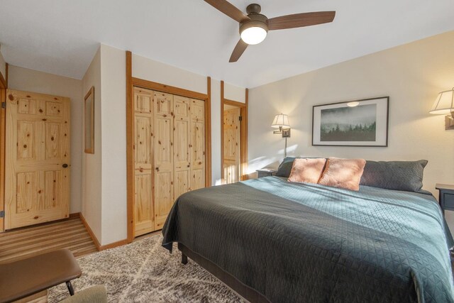 40607 Mill Run Ln Unit 72, Shaver Lake, CA 93664 - bedroom with a closet and ceiling fan