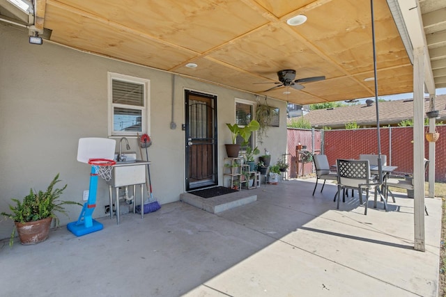 723 N Lourae Ave, Reedley, CA 93654 - view of patio / terrace featuring outdoor dining space and a ceiling fan