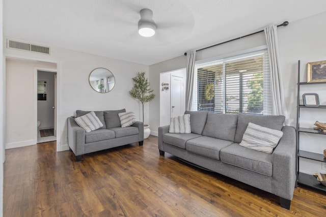 723 N Lourae Ave, Reedley, CA 93654 - living room featuring ceiling fan and wood finished floors