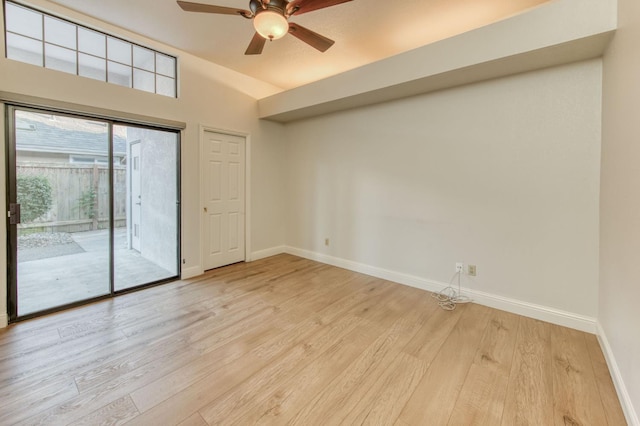 7334 N Geraldine Ave, Fresno, CA 93711 - empty room featuring ceiling fan and light wood-style flooring