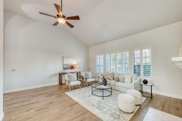 7334 N Geraldine Ave, Fresno, CA 93711 - living area featuring ceiling fan, lofted ceiling, and wood finished floors