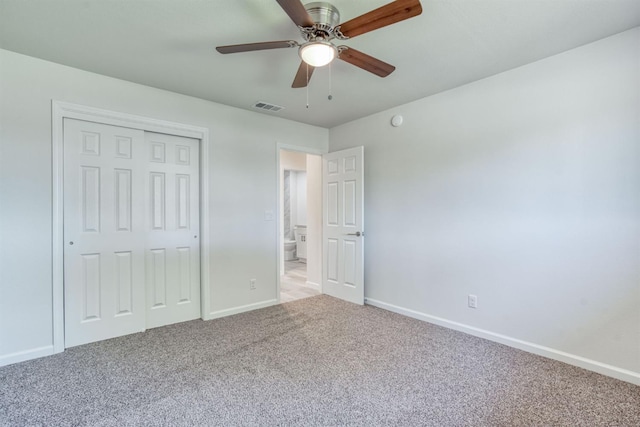 5276 N 1st St, Fresno, CA 93710 - unfurnished bedroom with carpet floors, a closet, and a ceiling fan
