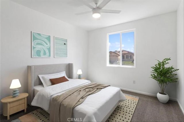 405 Denise Dr, Merced, CA 95341 - carpeted bedroom with baseboards and ceiling fan