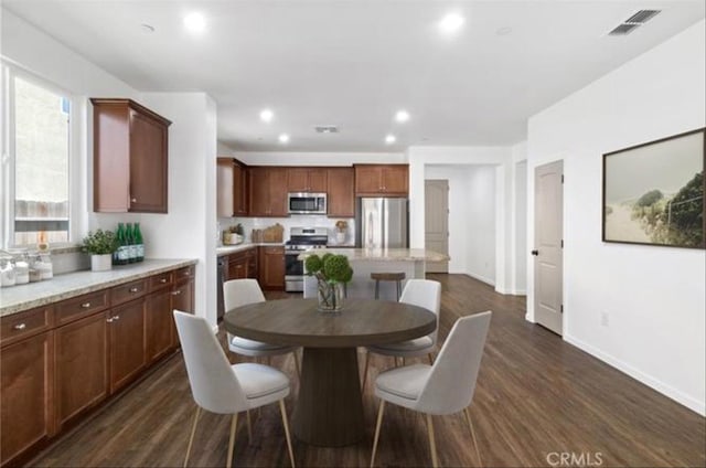 405 Denise Dr, Merced, CA 95341 - dining area featuring dark wood-type flooring and recessed lighting