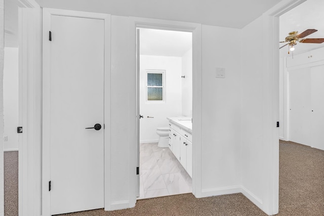 4759 E Vassar Ave, Fresno, CA 93703 - bathroom featuring ceiling fan and vanity