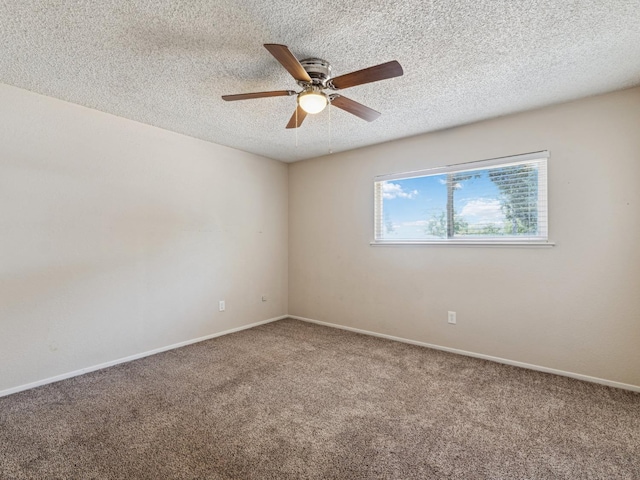 3672 N Shirley Ave, Fresno, CA 93727 - carpeted spare room featuring a ceiling fan and a textured ceiling