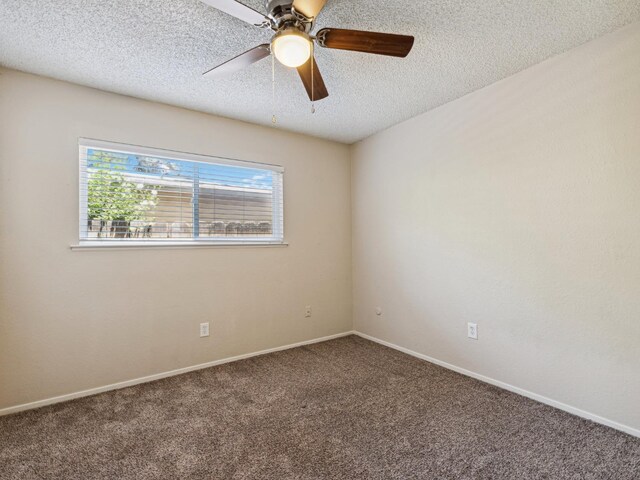 3672 N Shirley Ave, Fresno, CA 93727 - carpeted empty room with a textured ceiling and ceiling fan