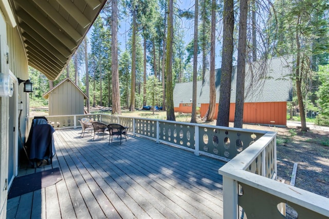 42198 Smoke Tree, Shaver Lake, CA 93664 - wooden terrace featuring a grill