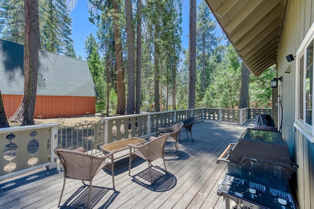 42198 Smoke Tree, Shaver Lake, CA 93664 - deck with a grill