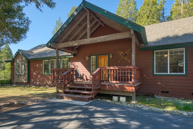 42052 Granite Ridge Rd, Shaver Lake, CA 93664 - view of front of house with a deck