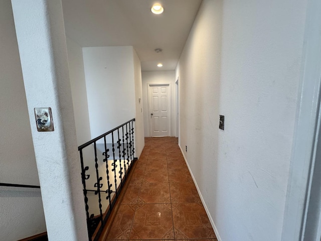 1925 E 15th, Oakland, CA 94606 - hallway featuring tile patterned floors, recessed lighting, and an upstairs landing