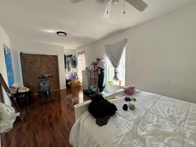 1925 E 15th, Oakland, CA 94606 - bedroom with wood finished floors and ceiling fan