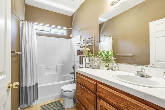 205 N Douglas Ave, Fresno, CA 93727 - full bathroom featuring vanity, shower / tub combo with curtain, and tile patterned floors