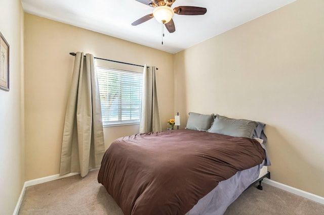 205 N Douglas Ave, Fresno, CA 93727 - bedroom featuring light carpet and ceiling fan