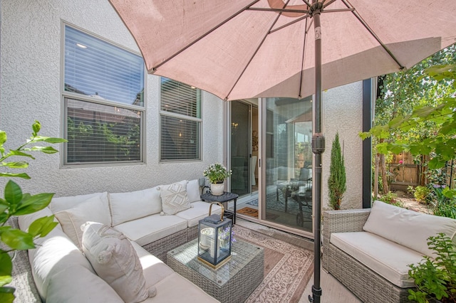 1363 E Via Prato Dr, Fresno, CA 93730 - view of patio featuring an outdoor living space