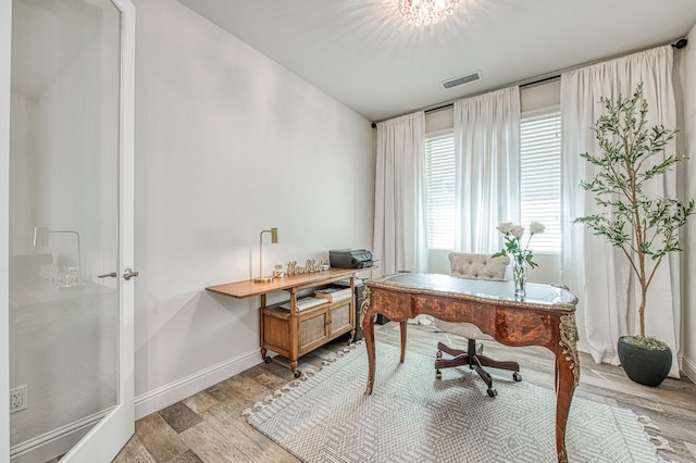 1363 E Via Prato Dr, Fresno, CA 93730 - office area featuring light wood-type flooring and baseboards