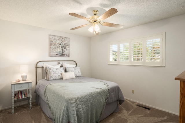 3218 E Ellery Ave, Fresno, CA 93710 - carpeted bedroom with a ceiling fan and a textured ceiling