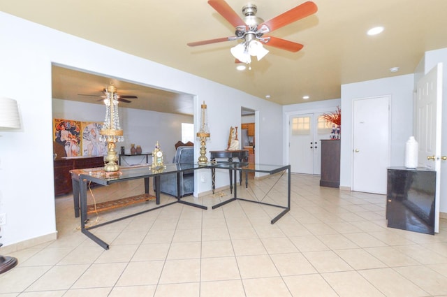 4879 E San Gabriel Ave, Fresno, CA 93726 - kitchen with ceiling fan and recessed lighting