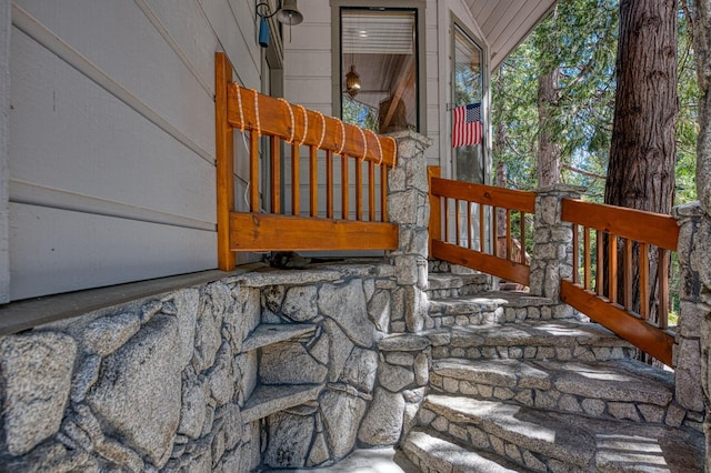 41798 Saddleback Rd, Shaver Lake, CA 93664 - view of exterior entry featuring a porch