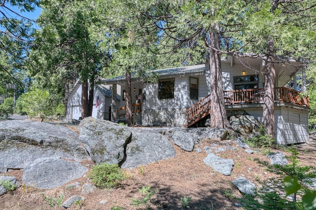 41798 Saddleback Rd, Shaver Lake, CA 93664 - view of side of property featuring stairway and a deck