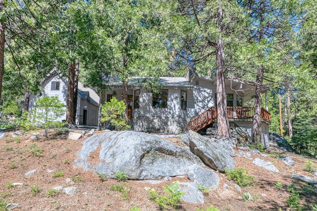 41798 Saddleback Rd, Shaver Lake, CA 93664 - view of front of home featuring stairs