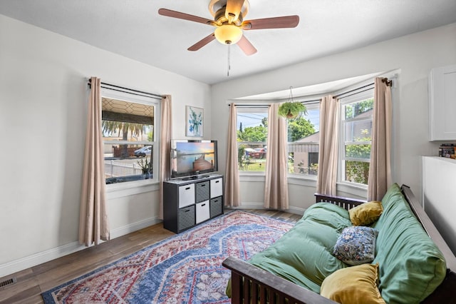 3144 Vista Ave, San Diego, CA 91945 - living room with wood finished floors and a ceiling fan