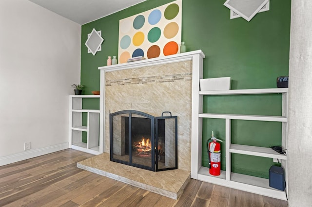 3144 Vista Ave, San Diego, CA 91945 - detailed view of wood finished floors and a tiled fireplace