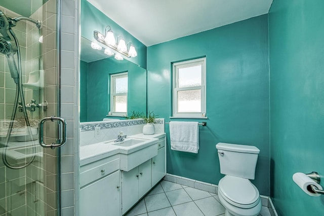 3625 E Cortland Ave, Fresno, CA 93726 - full bath featuring tile patterned floors, a shower stall, and vanity