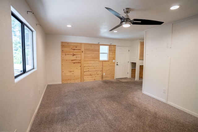 38475 Sierra Lakes Dr, Oakhurst, CA 93644 - carpeted empty room featuring a ceiling fan and recessed lighting